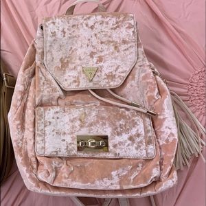 Guess velvet backpack